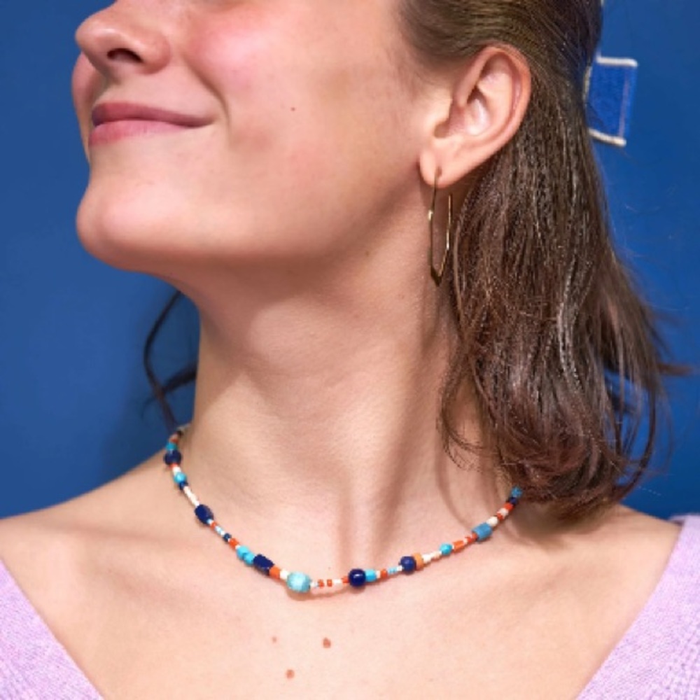 Ink and Alloy multi-colored Beaded necklace
